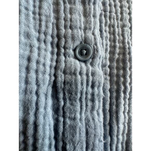 Ann Klein Gauzy Cotton Button Up Top Women Large Beach Summer Comfy Loose Trip - Picture 15 of 16